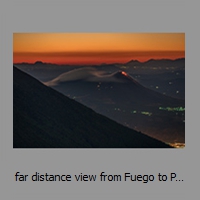 far distance view from Fuego to Pacaya in dawn